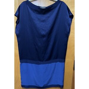 John Paul‎ Knott Womens  Silk Shift Dress Knee Length Color block Sz L